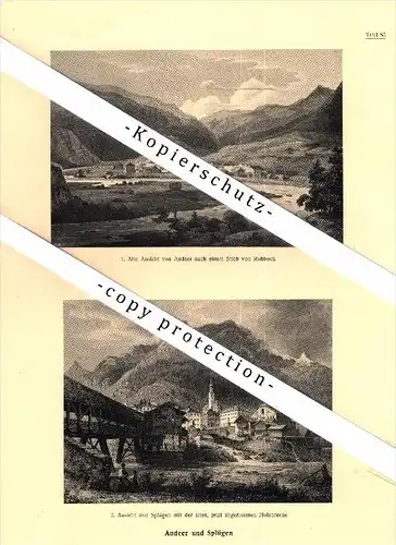 Photographien / Ansichten , 1923 , Andeer und Splügen , Prospekt , Architektur , Fotos !!!