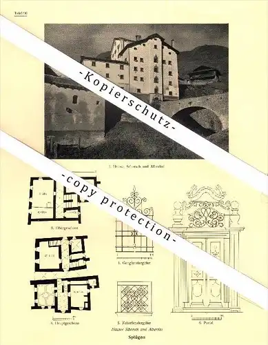 Photographien / Ansichten , 1923 , Andeer und Splügen , Kr. Rheinwald , Prospekt , Architektur , Fotos !!!