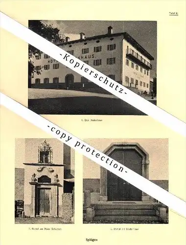 Photographien / Ansichten , 1923 , Splügen und Juf / Avers , San Bernhardin , Prospekt , Architektur , Fotos !!!