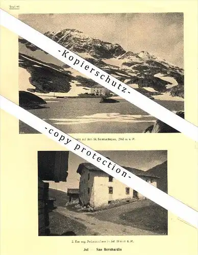 Photographien / Ansichten , 1923 , Splügen und Juf / Avers , San Bernhardin , Prospekt , Architektur , Fotos !!!