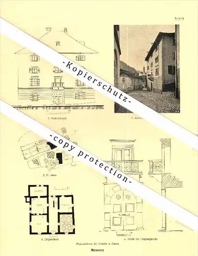 Photographien / Ansichten , 1923 , Mesocco , Prospekt , Architektur , Fotos !!