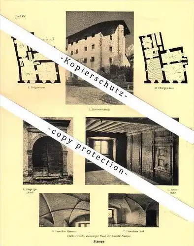 Photographien / Ansichten , 1923 , Borgonovo , Stampa , Kreis Bergell , Prospekt , Architektur , Fotos !!!