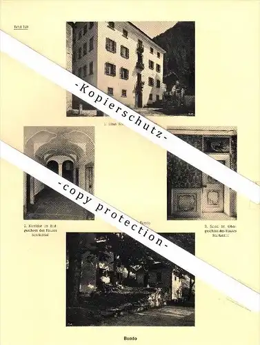 Photographien / Ansichten , 1923 , Bondo , Kreis Bregaglia , Prospekt , Architektur , Fotos !!!