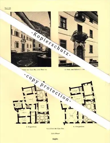 Photographien / Ansichten , 1923 , Soglio , Kreis Bregaglia , Prospekt , Architektur , Fotos !!!