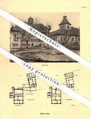 Photographien / Ansichten , 1922 , Schloss Belp , Prospekt , Architektur , Fotos !!!