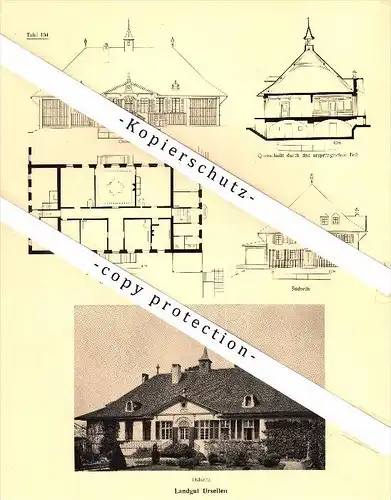 Photographien / Ansichten , 1922 , Landgut Ursellen und Thunstetten , Prospekt , Architektur , Fotos !!!