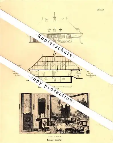 Photographien / Ansichten , 1922 , Landgut Ursellen und Hindelbank , Prospekt , Architektur , Fotos !!!