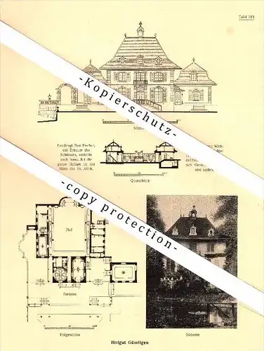Photographien / Ansichten , 1922 , Hofgut Muri - Gümligen , Prospekt , Architektur , Fotos !!!
