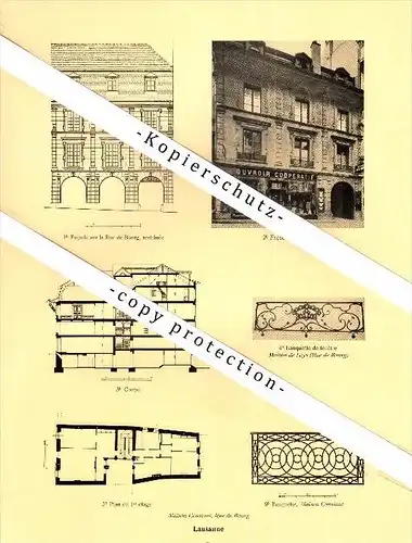 Photographien / Ansichten , 1925 , Lausanne , Ancien Hospital , Prospekt , Architektur , Fotos !!!