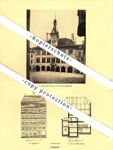 Photographien / Ansichten , 1925 , Lausanne , Hotel de Ville , Pavillon , Prospekt , Architektur , Fotos !!!