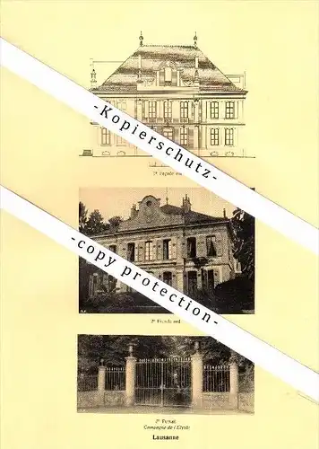 Photographien / Ansichten , 1925 , Lausanne , Campagne de l`Elysée , Villa , Prospekt , Architektur , Fotos !!!