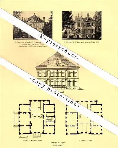 Photographien / Ansichten , 1925 , Lausanne , Campagne de l`Elysée , Villa , Prospekt , Architektur , Fotos !!!