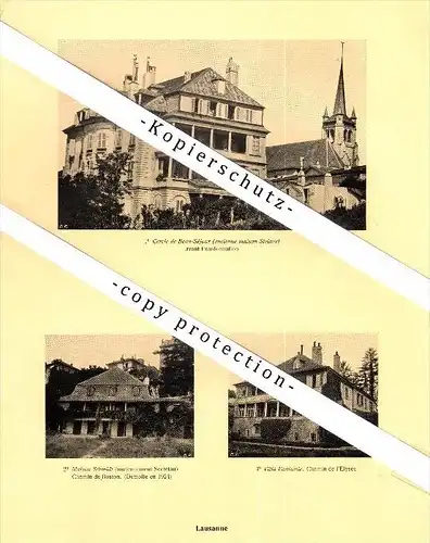 Photographien / Ansichten , 1925 , Lausanne , Campagne de Mon-Repos , Villa , Prospekt , Architektur , Fotos !!!