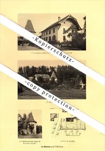 Photographien / Ansichten , 1925 , La Dausaz pres  Palézieux , Vevey ,  Lavaux-Oron , Prospekt , Architektur , Fotos !!!