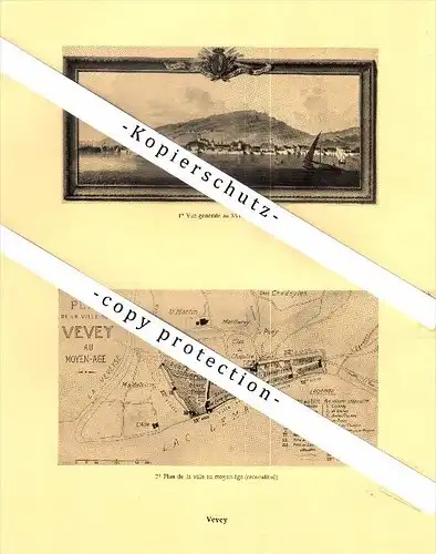 Photographien / Ansichten , 1925 , La Dausaz pres  Palézieux , Vevey ,  Lavaux-Oron , Prospekt , Architektur , Fotos !!!