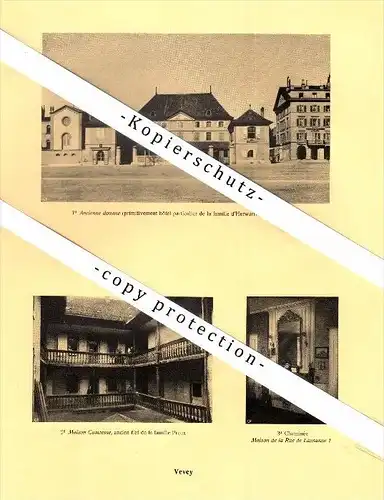 Photographien / Ansichten , 1925 , Vevey , Prospekt , Architektur , Fotos !!!