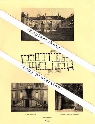 Photographien / Ansichten , 1925 , Vevey , Prospekt , Architektur , Fotos !!!