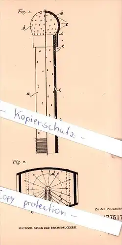 Original Patent - Oscar Tschiedel in Stolp, Pomm. , 1906 , Spritzdüse für Gefäße und für Fässer !!!