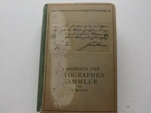 Handbuch für Autographen-Sammler , 1923 , mit Preisen zu sehr seltenen Autographen ,  R.C. Schmidt & Co , Autograph !!!