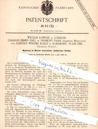 Original Patent - W. Lowrie in London in Finsbury and H. Kolle in Egremont , Tulse Hill  , 1888 !!!
