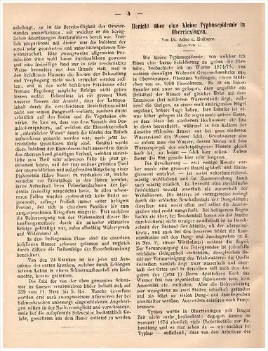 original Prospekt / Bericht - 1880 - Typhusepidemie in Oberriexingen und Denkendorf , mit Plan , Typhus , Arzt !!!