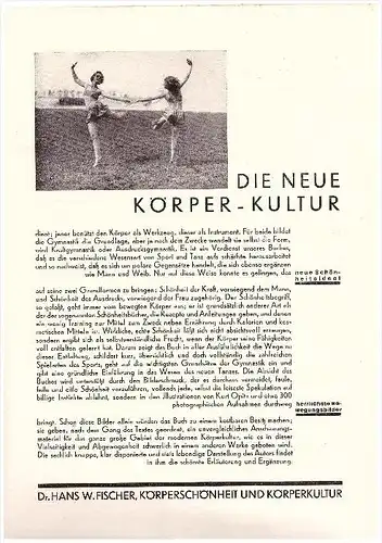 Altes Prospekt - Werbung 1928 - Im Jahr der Olympiade , Sport , Gymnastik , Tanz , Körperkultur , Fussball !!!