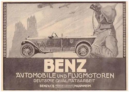 original Werbung - 1916 -  Benz & Cie. , Mannheim , Automobile !!!