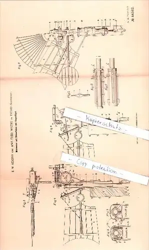 Original Patent  - E. W. Kemner und A.F. Wiking in Ystad , Schweden , 1887 , Windmotor !!!