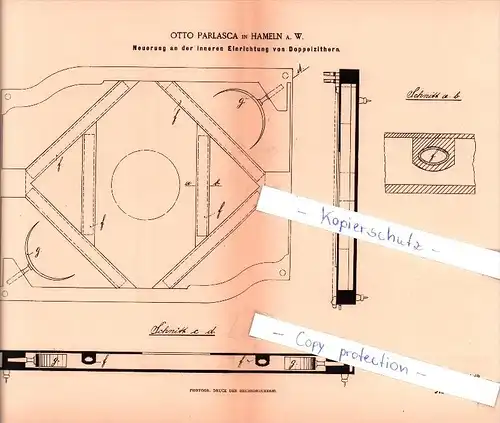 Original Patent  - Otto Parlasca in Hameln a. W. , 1886 , Einrichtung von Doppelzithern , Zither , Musikalien !!!