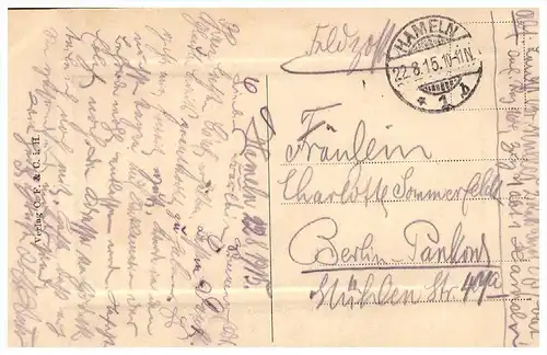 AK - Hameln , 1915 , Rattenfängerhaus , Feldpost !!!