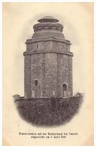 AK -  Einweihung Bismarcksäule 1.04.1910 , Knabenburg b. Hameln !!!