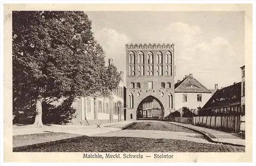 AK - Malchin i. Mecklenburg 1926 , Steintor !!!