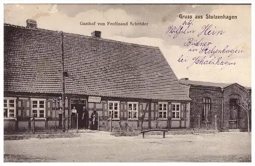 AK - Gruss aus Stolzenhagen b. Jakobshagen / Dobrzany 1911 , Gasthof Schröder , Hinterpommern !!!