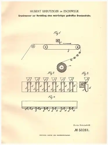 original Patent - Hubert Kreutziger in Eschwege , 1889 ,mehrfarbiger Grundanstrich , Farbe , Maler , Malerei , Druckerei