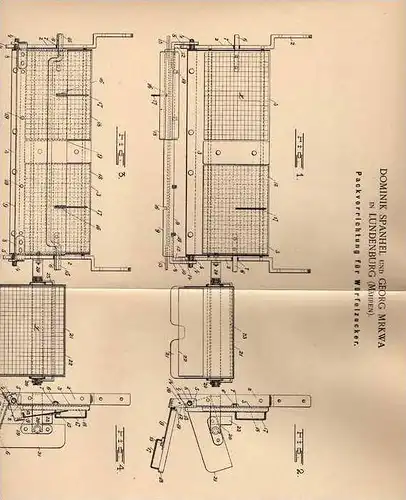 Original Patentschrift - D. Spanhel in Lundenburg / Breclav , 1901 , Würfelzucker - Packmaschine , Zucker !!!