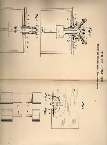 Original Patentschrift - W. Busse in Neu - Ruppin , 1900 , Maschine für Oesen , Neuruppin !!!