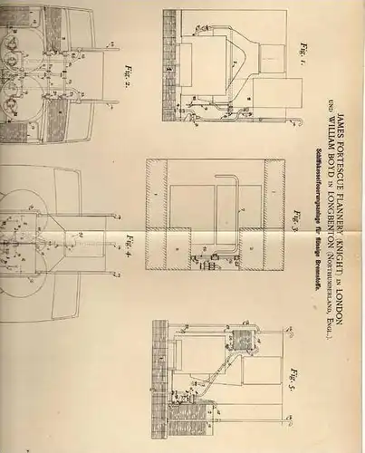 Original Patentschrift - W. Boyd in Longbenton und London , 1899 , Feuerung für Schiffe , Boat !!!