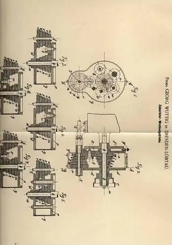 Original Patentschrift - G. Wuttig in Dresden - Löbtau , 1901, Wechselgetriebe , Getriebe , Automobile !!!