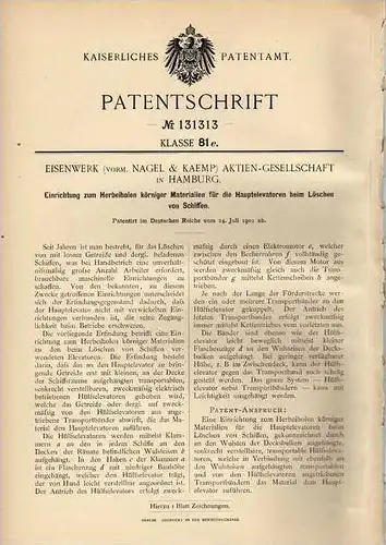 Original Patentschrift - Eisenwerk AG in Hamburg ,1901, Löscheinrichtung für Schiffe , Feuerwehr !!!