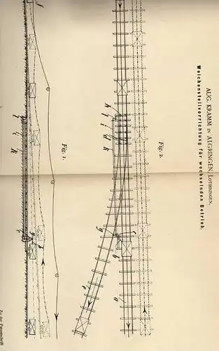 Original Patentschrift - A. Kramm dans  Algrange / Algringen , Lothringen , 1899 , Doux pour chemin de fer  !!!