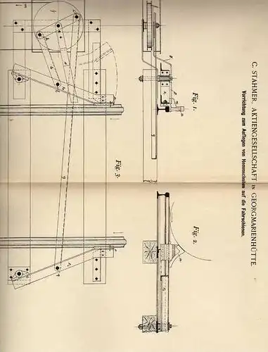 Original Patentschrift - C. Stahmer AG in Georgmarienhütte , 1900 , Hemmschuhe für Schienen , Eisenbahn !!!