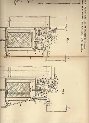 Original Patentschrift -  G.Gregory Smith in San Domenico , 1899 ,  Acetylenentwickler !!!