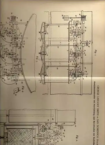 Original Patentschrift -  G.Gregory Smith in San Domenico , 1899 ,  Acetylenentwickler !!!