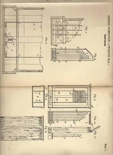 Original Patentschrift - L. Robertson in Penarth , 1901 , Kleiderschrank !!!