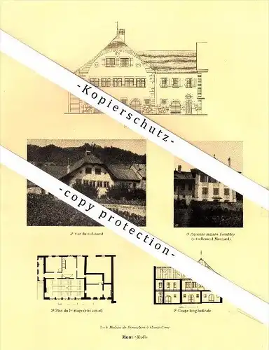Photographien / Ansichten , 1925 , Mont-sur-Rolle , Prangins , Vincy , Prospekt , Architektur , Fotos !!!