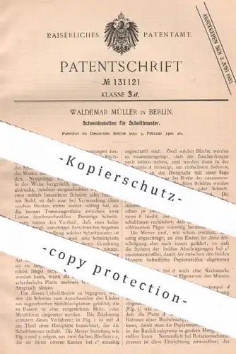 original Patent: Waldemar Müller , Berlin , 1901 , Schneideplatten für Schnittmuster | Nähen , Nähmaschine , Mode