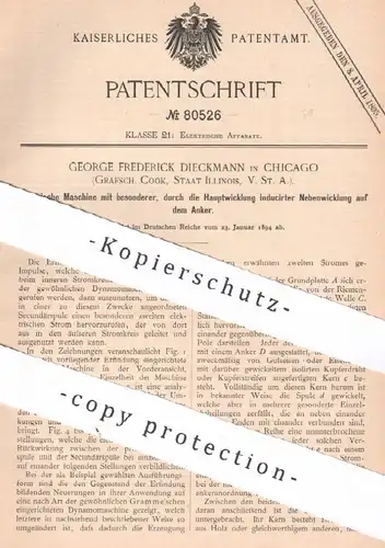 original Patent: George Frederick Dieckmann , Chicago , Illinois , USA | 1894 | Elektrische Maschine | Motor , Dynamo