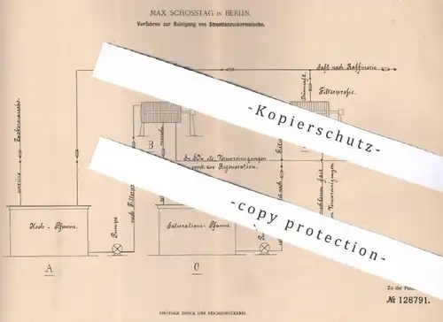 original Patent - Max Schosstag , Berlin , 1901 , Reinigung von Strontianzuckermaische | Zucker , Maische | Zuckerfabrik