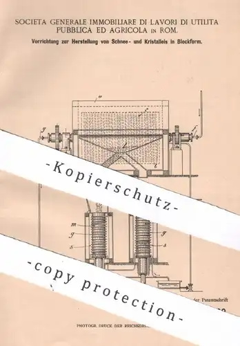 original Patent - Societa Generale Immobiliare di Lavori di Utilita Pubblica ed Agricola , Rom , Italien | Eis - Herst.