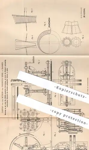 original Patent - Caspar von der Mühlen , Friedrich Siebel , Barmen | 1887 | Weben , Klöppeln , Spitze , Gewebe , Nähen